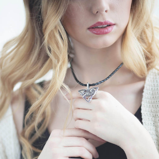 Ancient Treasures Pendants & Necklaces Ancient Treasures' Celtic Cat on Triquetra Stainless Steel Necklace Ancient Treasures' Celtic Cat on Triquetra Stainless Steel Necklace