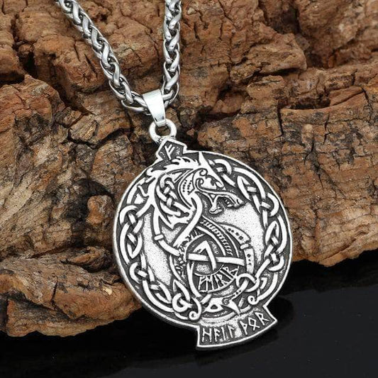 Ancient Treasures Pendants & Necklaces Metal Chain Viking Fenrir by Celtic Hammer Club Necklace Viking Fenrir by Celtic Hammer Club Necklace