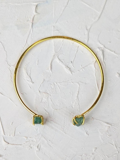 Ash & Rose Bracelet Apatite and Gold Cuff Bracelet Apatite and Gold Cuff Bracelet
