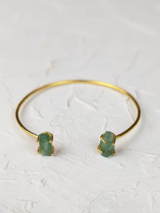 Ash & Rose Bracelet Apatite and Gold Cuff Bracelet Apatite and Gold Cuff Bracelet