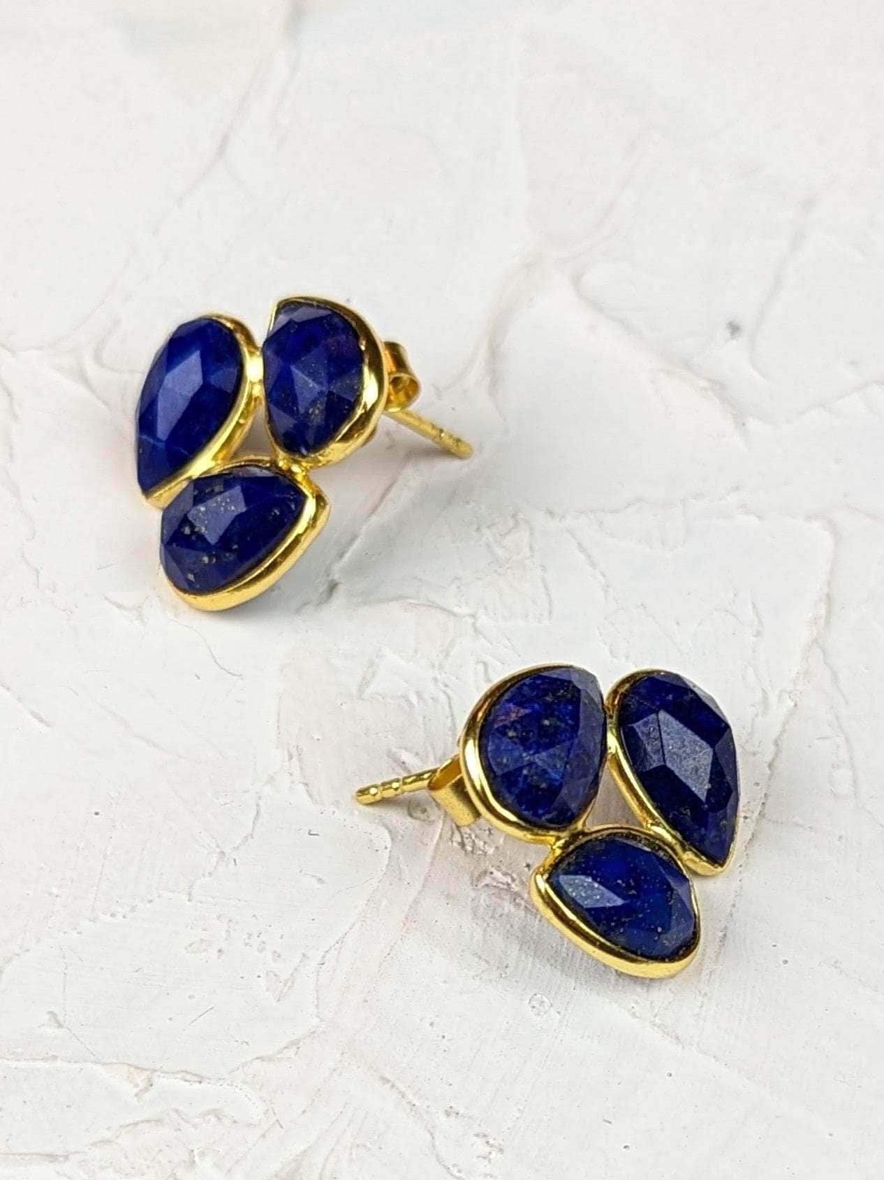 Ash & Rose Earrings Lapis Cluster Stud Earrings Lapis Cluster Stud Earrings