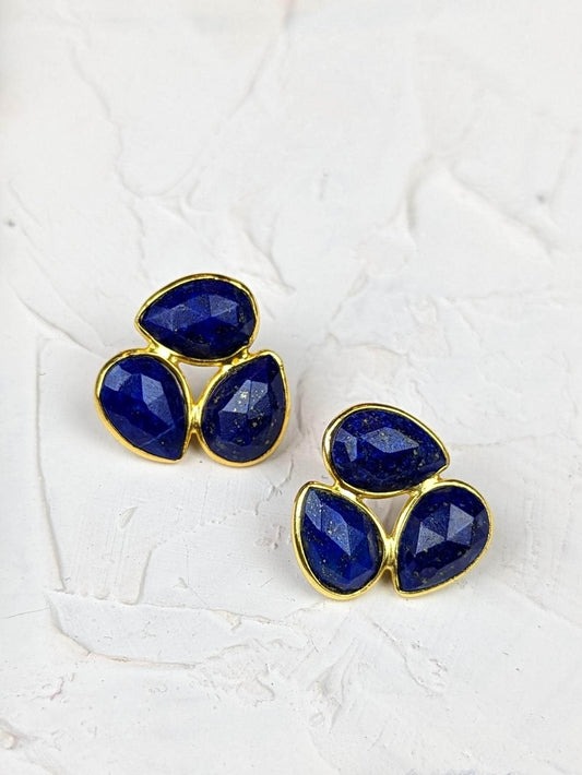Ash & Rose Earrings Lapis Cluster Stud Earrings Lapis Cluster Stud Earrings