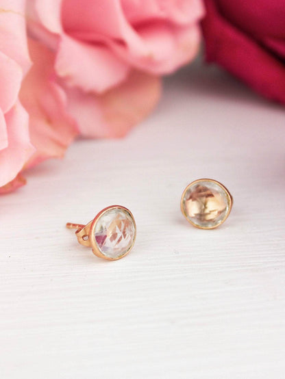 Ash & Rose earrings Pebble Stud Earrings - Rose Gold Pebble Stud Earrings - Rose Gold