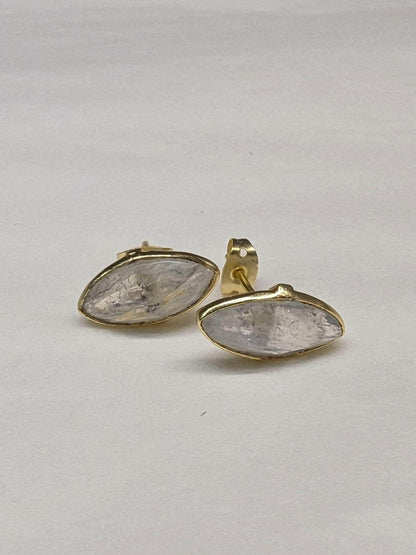 Ash & Rose earrings Rainbow Moonstone Mila Leaf Earrings - Gold Mila Leaf Earrings - Gold