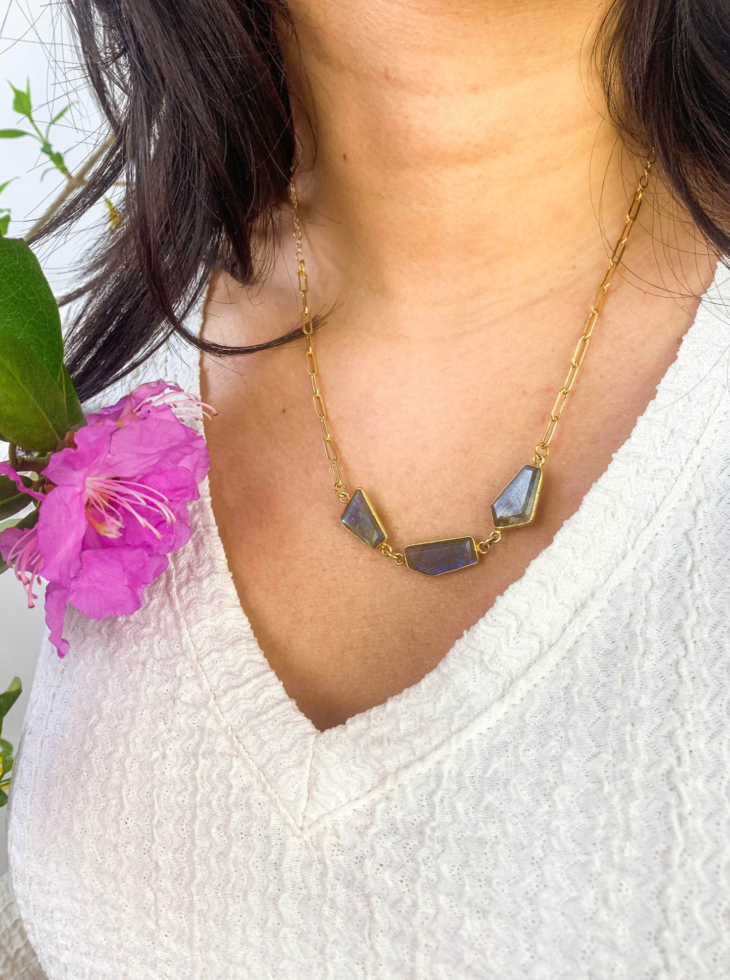Ash & Rose Necklaces Geo Labradorite Magnetic Necklace Geo Labradorite Magnetic Necklace