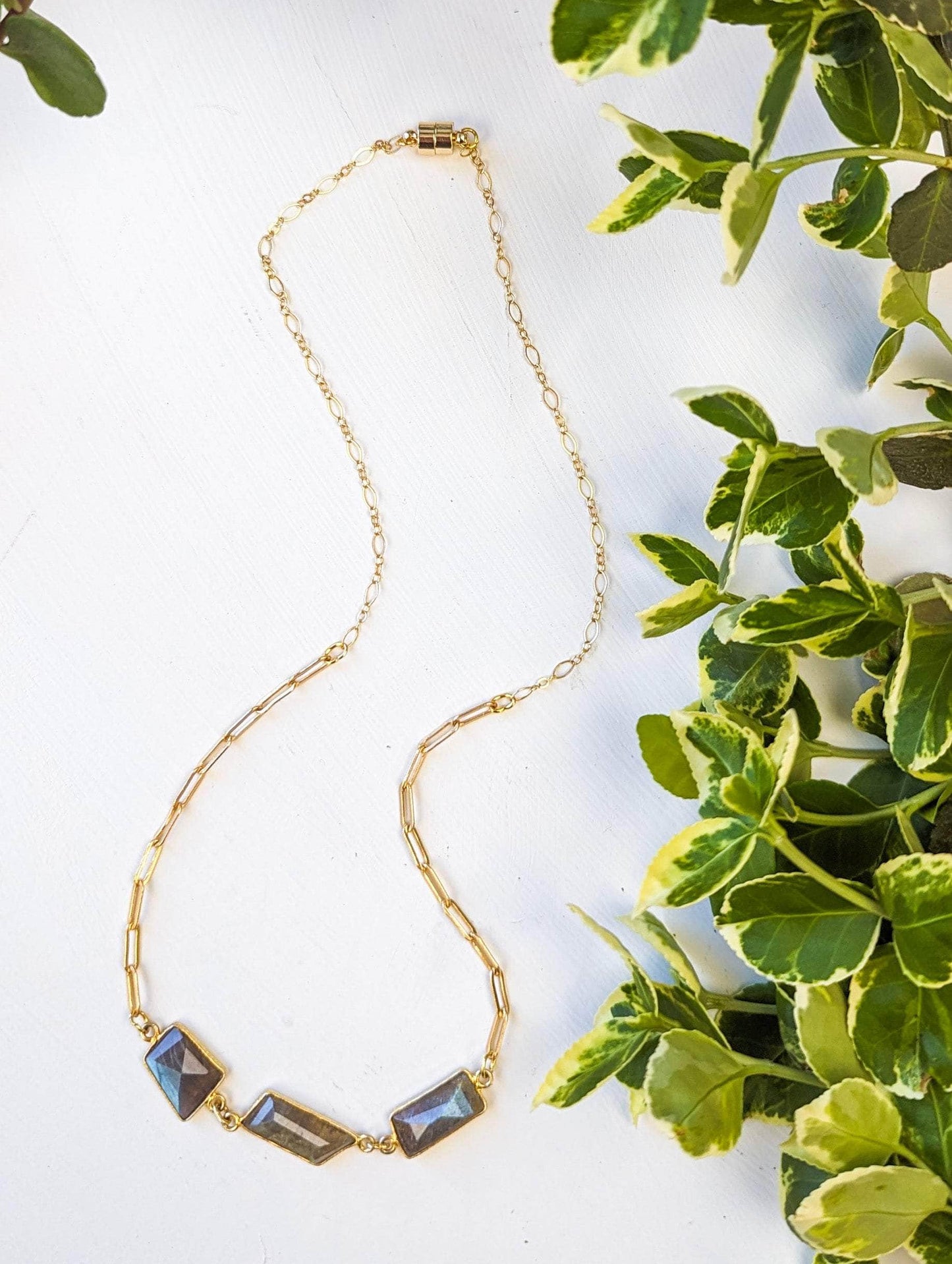 Ash & Rose Necklaces Geo Labradorite Magnetic Necklace Geo Labradorite Magnetic Necklace