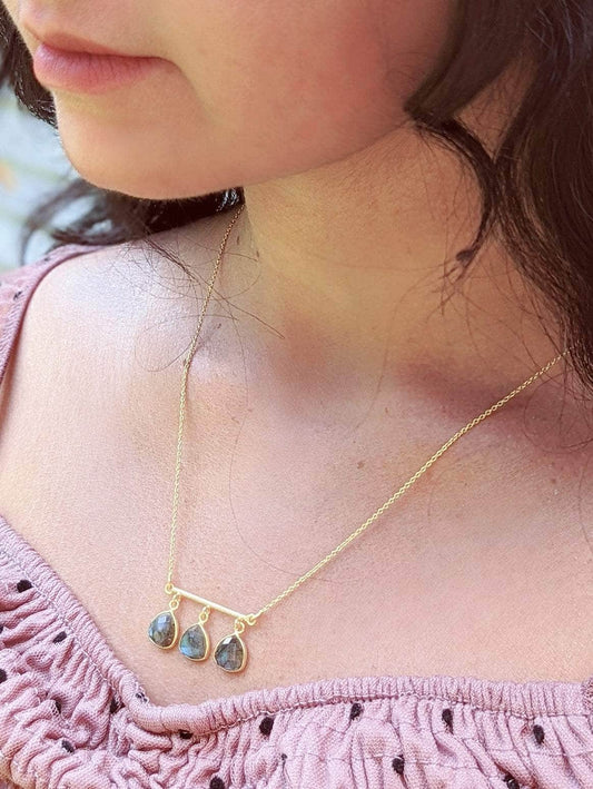 Ash & Rose Necklaces Labradorite Claire Trio Necklace Claire Trio Necklace