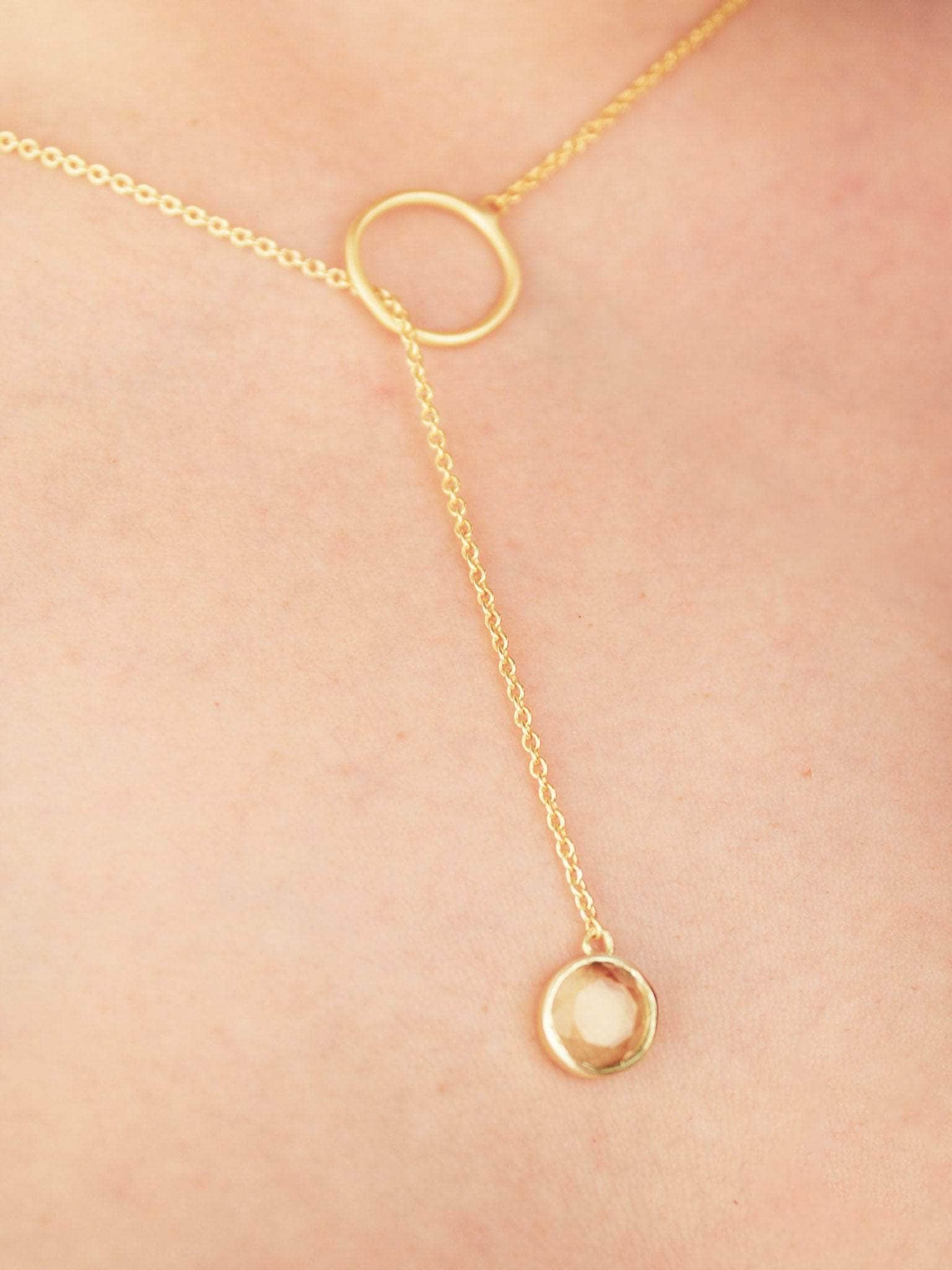 Ash & Rose Pebble Drop Lariat Necklace Pebble Drop Lariat Necklace