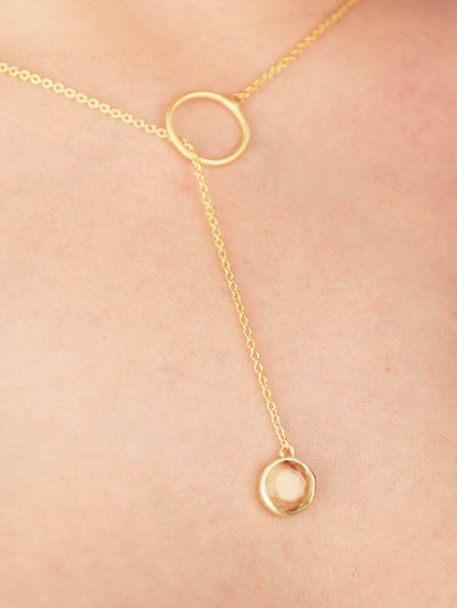 Ash & Rose Pebble Drop Lariat Necklace Pebble Drop Lariat Necklace