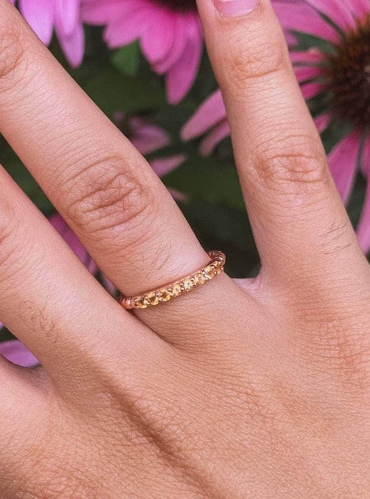 Ash & Rose ring 4 Delicate Rose Gold and Citrine Band Delicate Rose Gold and Citrine Band