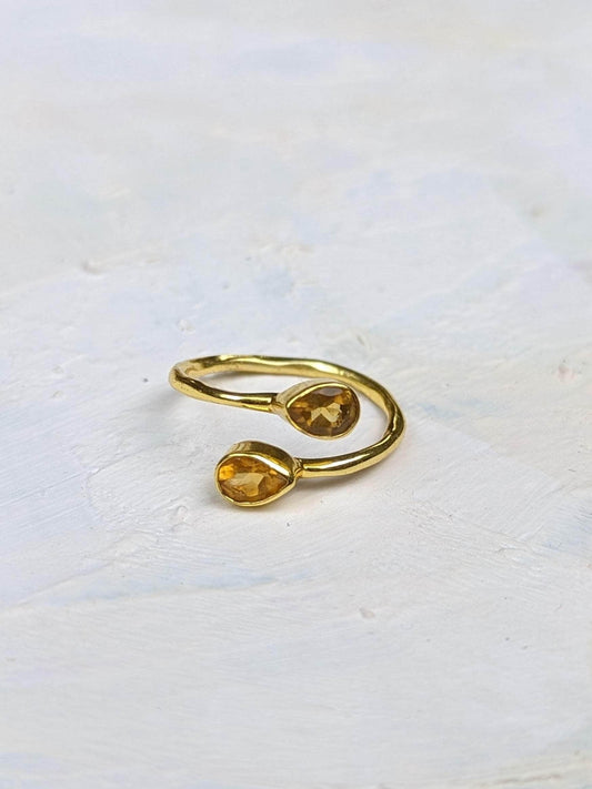 Ash & Rose ring Citrine Teardrop Wrap Ring Citrine Teardrop Wrap Ring
