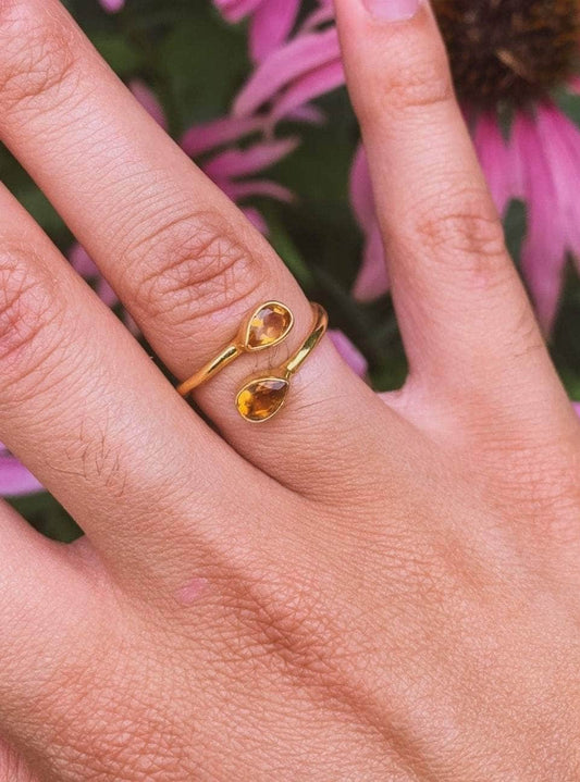 Ash & Rose ring Citrine Teardrop Wrap Ring Citrine Teardrop Wrap Ring