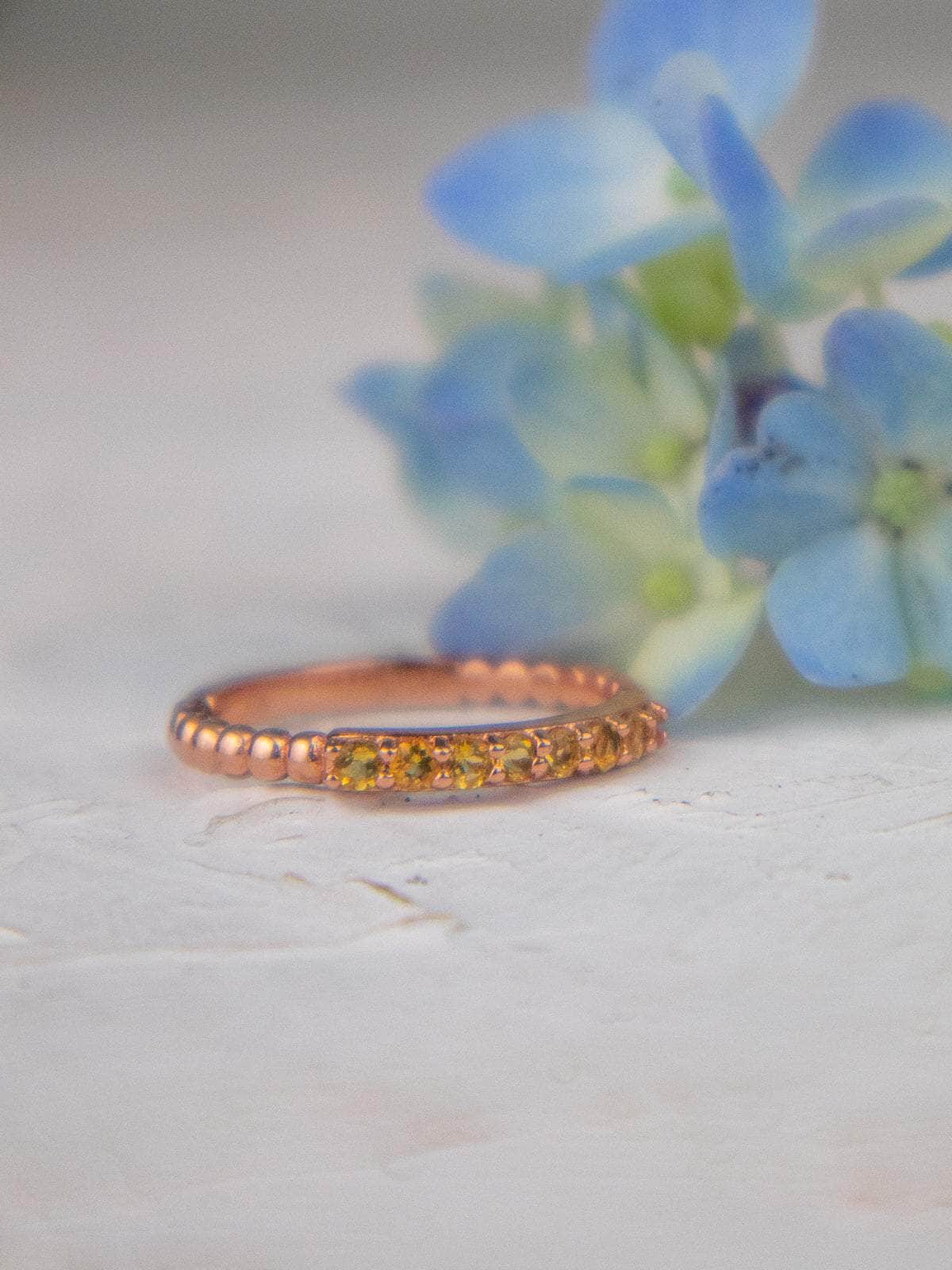 Ash & Rose ring Delicate Rose Gold and Citrine Band Delicate Rose Gold and Citrine Band