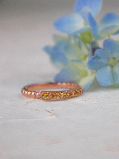 Ash & Rose ring Delicate Rose Gold and Citrine Band Delicate Rose Gold and Citrine Band