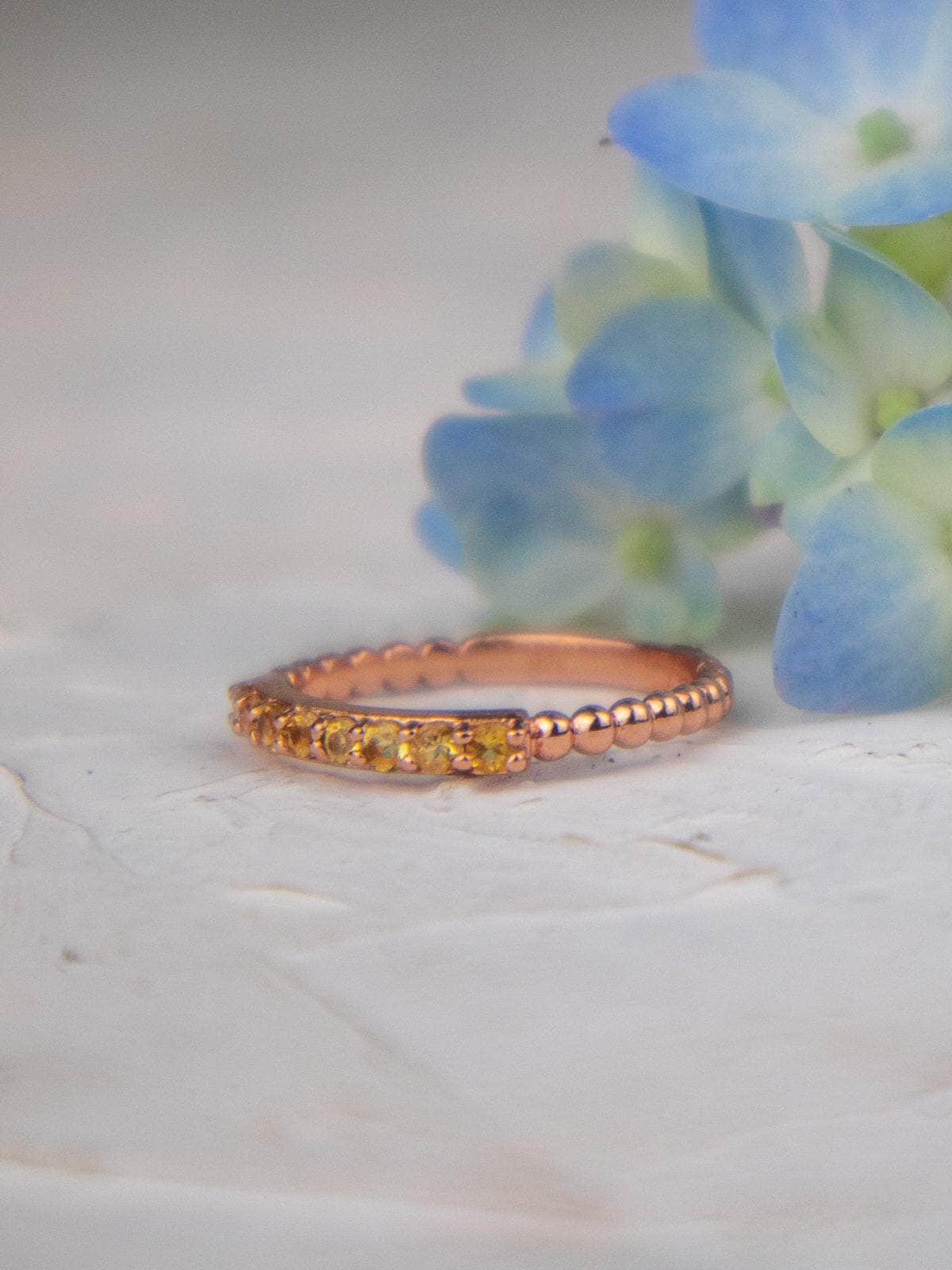 Ash & Rose ring Delicate Rose Gold and Citrine Band Delicate Rose Gold and Citrine Band