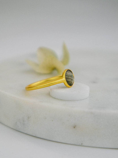 Ash & Rose ring Mini Pebble Ring - Gold Mini Pebble Ring - Gold
