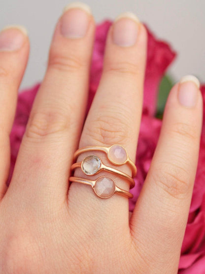 Ash & Rose ring Mini Pebble Ring - Rose Gold Mini Pebble Ring - Rose Gold