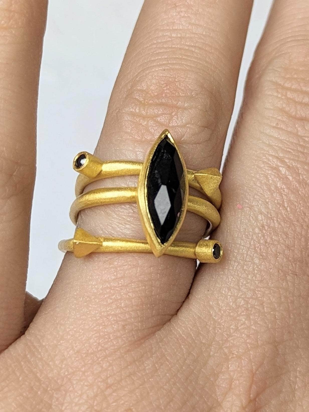 Ash & Rose ring Onyx Marquis Stacking Ring Onyx Marquis Stacking Ring