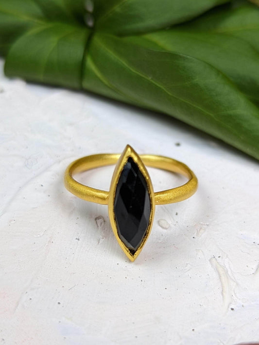 Ash & Rose ring Onyx Marquis Stacking Ring Onyx Marquis Stacking Ring