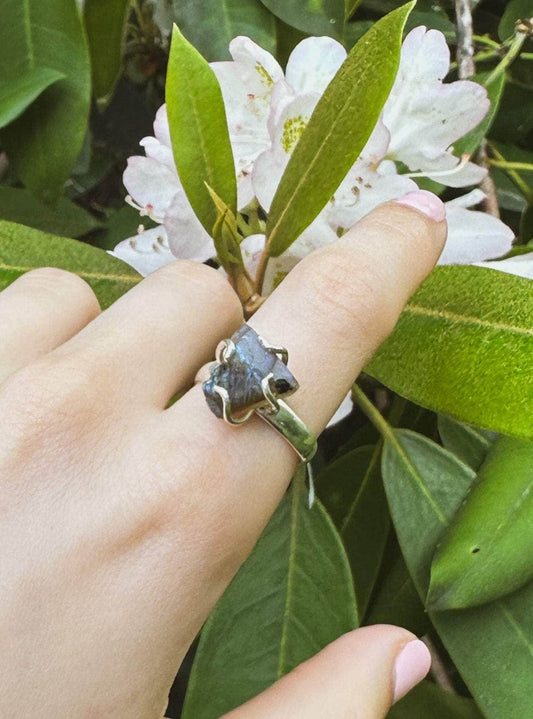 Ash & Rose Rings 8 Raw Labradorite Prong Ring Raw Labradorite Prong Ring