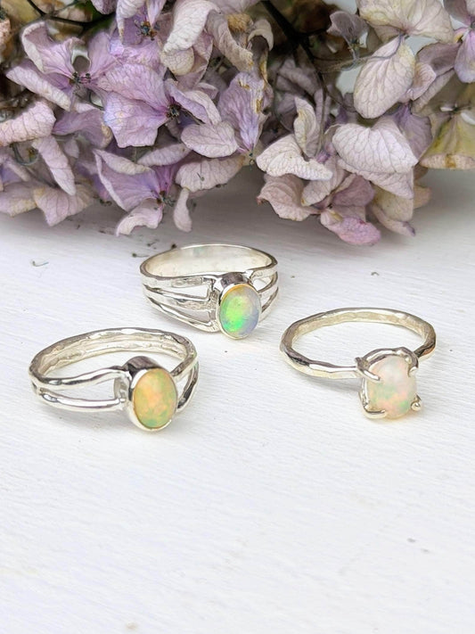 Ash & Rose Rings Hammered Opal Ring Hammered Opal Ring