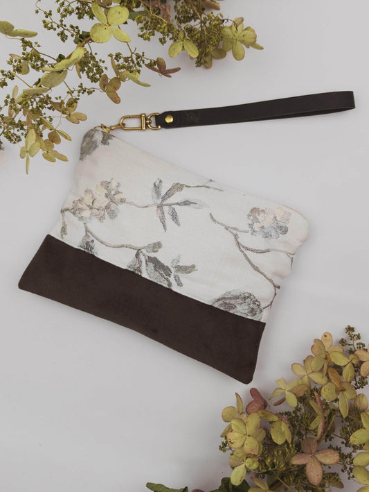 Ash & Rose Winona Embroidered Linen Wristlet Winona Embroidered Linen Wristlet