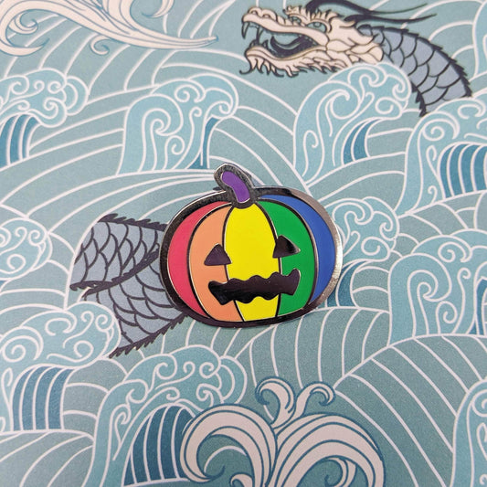 Cunning Linguist Co. Pins Queer-o-Lantern (LGBTQIA+ pride) hard enamel pin Queer-o-Lantern (LGBTQIA+ pride) hard enamel pin