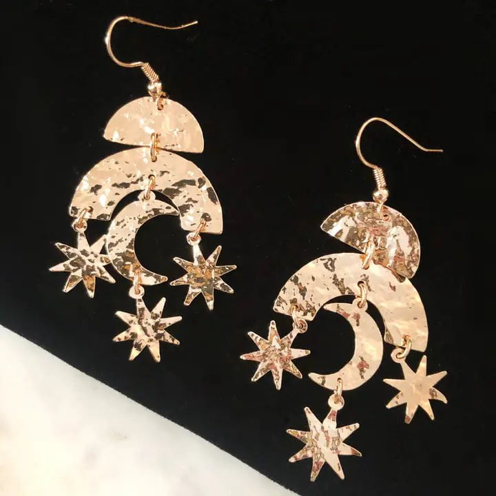 Memento Mori Designs NYC Jewelry Shimmery Stars Earrings - Plated 14k