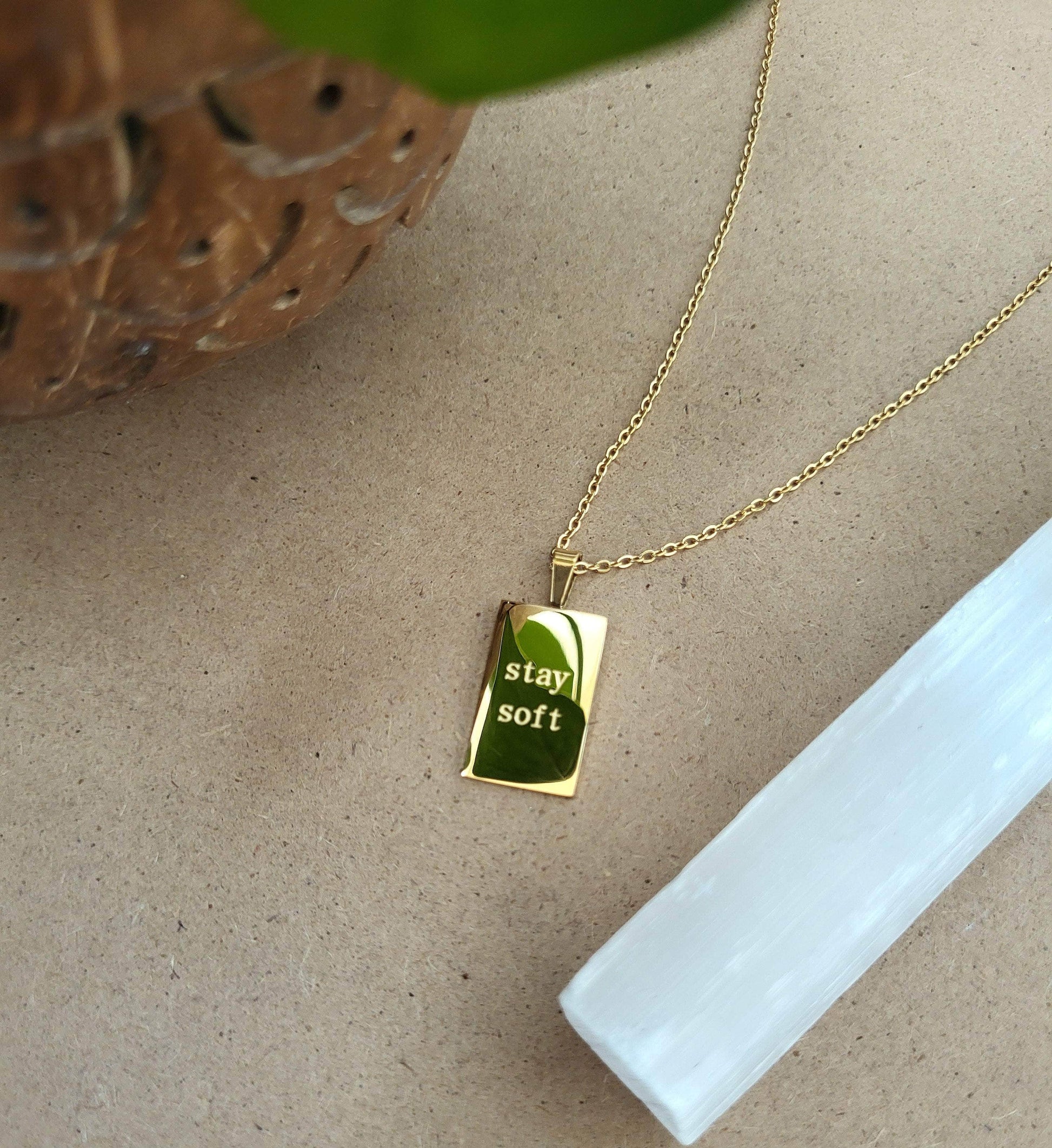 Moon Goddess 18K Gold Plated "Stay Soft" Pendant 18K Gold Plated "Stay Soft" Pendant
