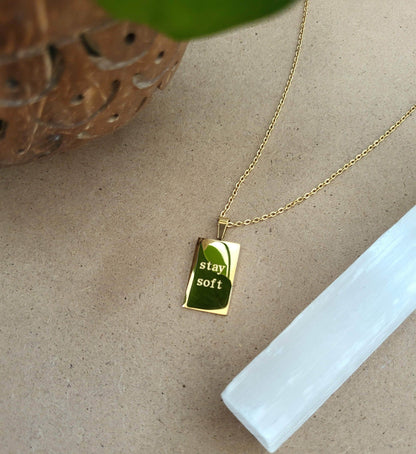 Moon Goddess 18K Gold Plated "Stay Soft" Pendant 18K Gold Plated "Stay Soft" Pendant
