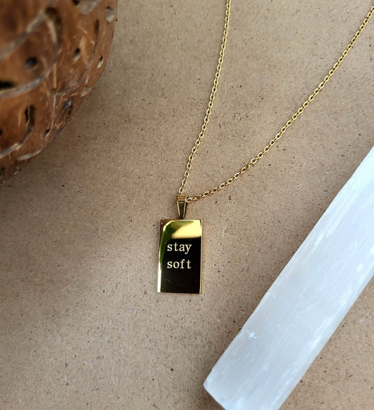 Moon Goddess 18K Gold Plated "Stay Soft" Pendant 18K Gold Plated "Stay Soft" Pendant