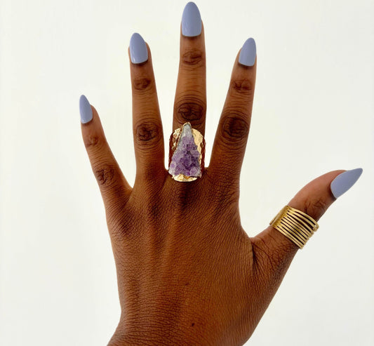 Moon Goddess Amethyst Cluster Ring Amethyst Cluster Ring