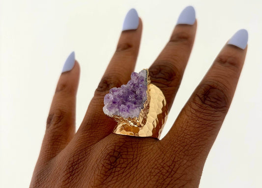 Moon Goddess Amethyst Cluster Ring Amethyst Cluster Ring