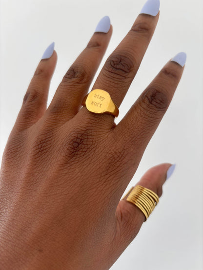 Moon Goddess “Stay Soft” 18K Gold Plated Ring “Stay Soft” 18K Gold Plated Ring