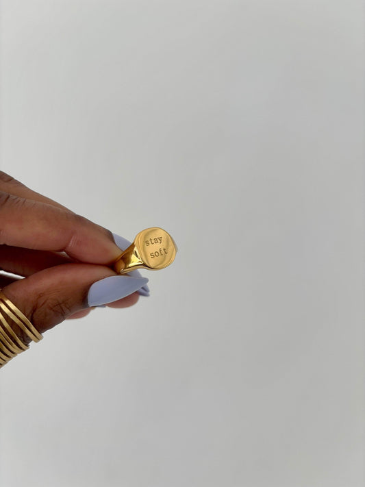 Moon Goddess “Stay Soft” 18K Gold Plated Ring “Stay Soft” 18K Gold Plated Ring