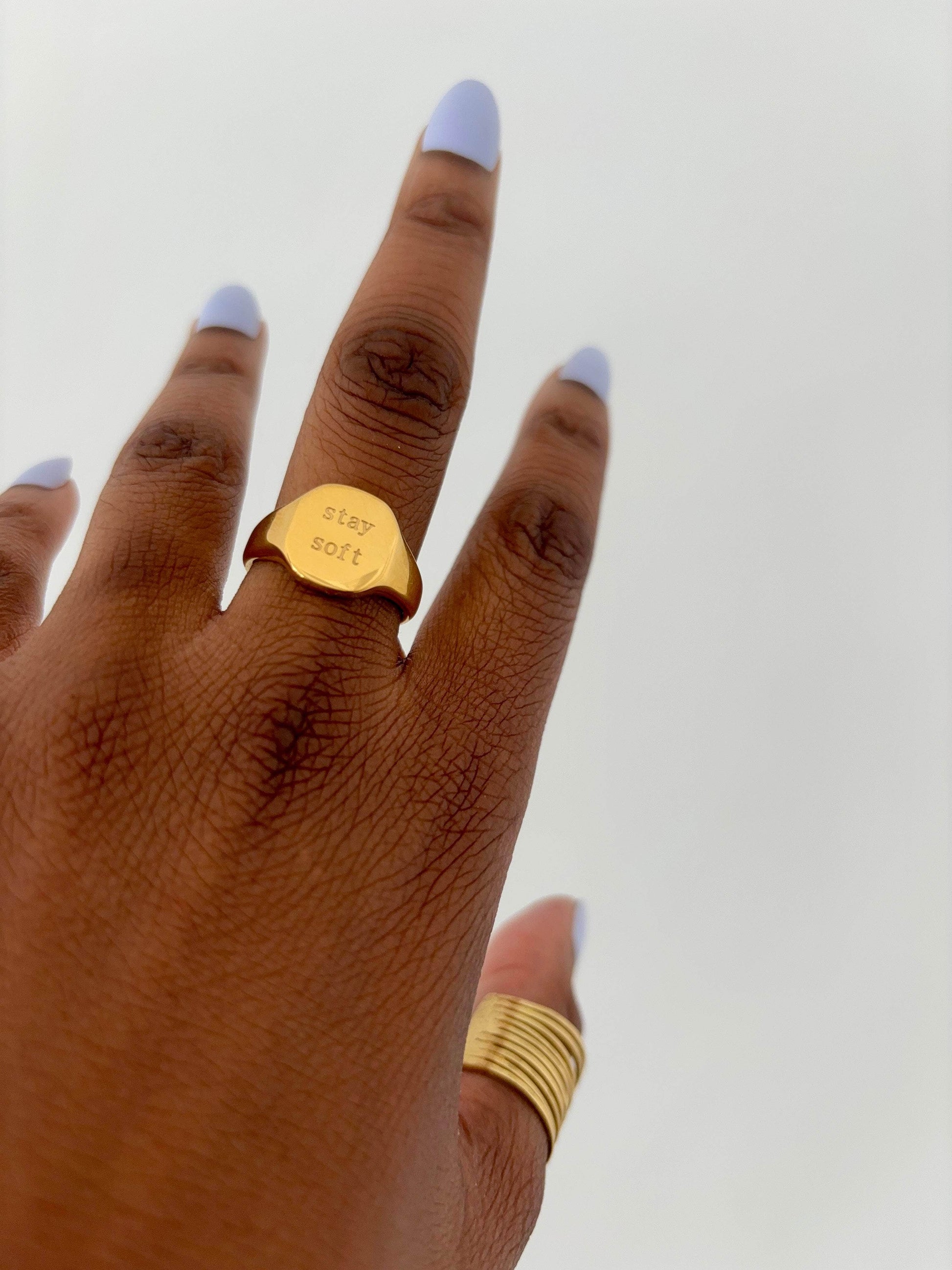 Moon Goddess “Stay Soft” 18K Gold Plated Ring “Stay Soft” 18K Gold Plated Ring