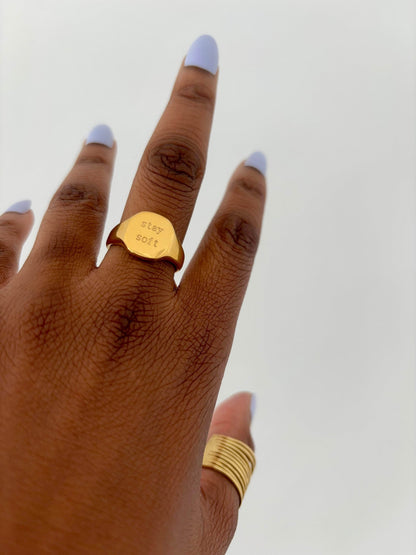 Moon Goddess “Stay Soft” 18K Gold Plated Ring “Stay Soft” 18K Gold Plated Ring