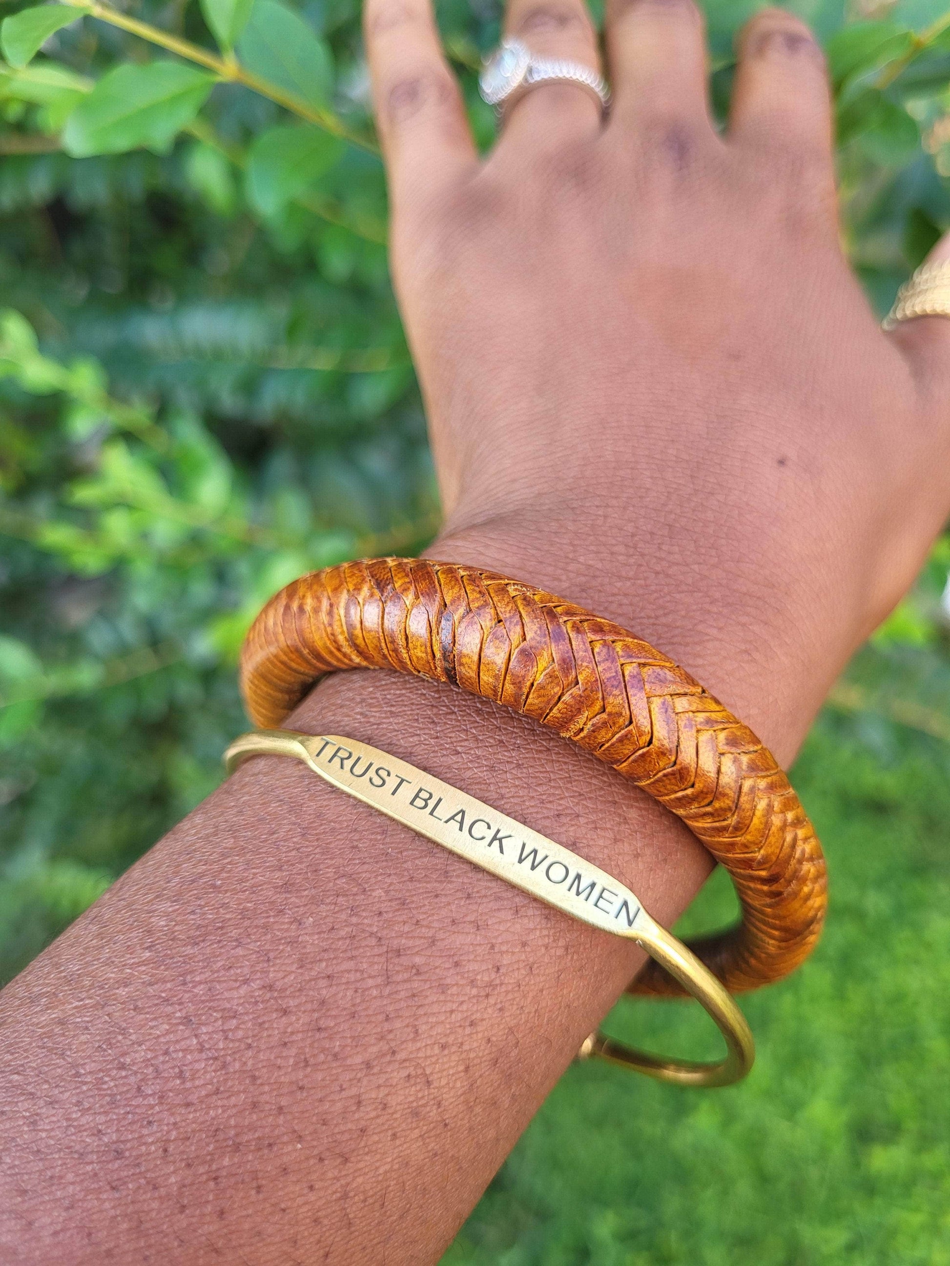 Moon Goddess "Trust Black Women" Brass Bangle "Trust Black Women" Brass Bangle