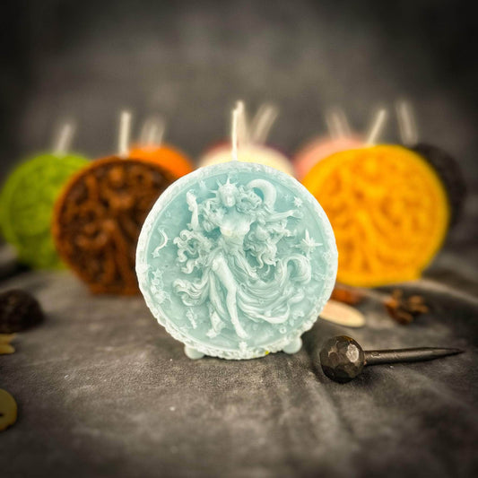 Parlour of Wonders Beeswax Candle Beeswax Aquarius Water Bearer Zodiac Spell Candle Beeswax Aquarius Water Bearer Zodiac Spell Candle