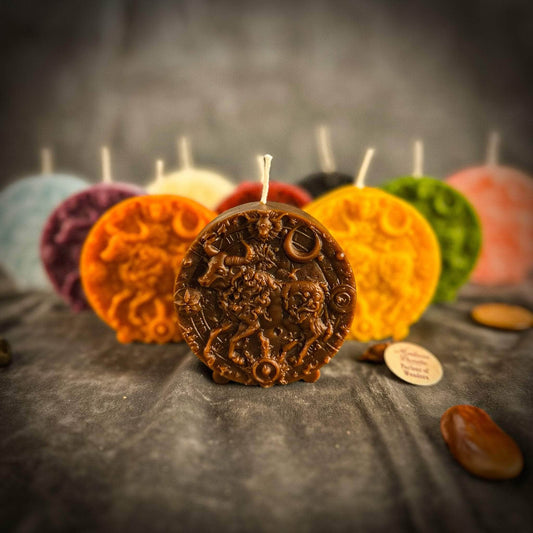 Parlour of Wonders Beeswax Candle Beeswax Taurus Bull Zodiac Spell Candle Beeswax Taurus Bull Zodiac Spell Candle