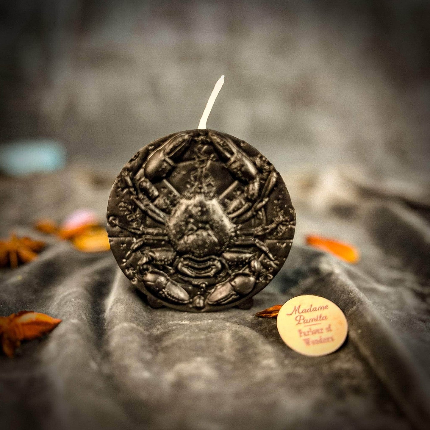 Parlour of Wonders Beeswax Candle Black (Protection) Beeswax Cancer Crab Zodiac Spell Candle Beeswax Cancer Crab Zodiac Spell Candle