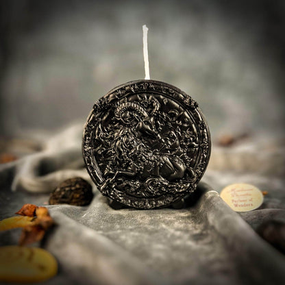 Parlour of Wonders Beeswax Candle Black (Protection) Beeswax Capricorn Goat Zodiac Spell Candle Beeswax Capricorn Goat Zodiac Spell Candle