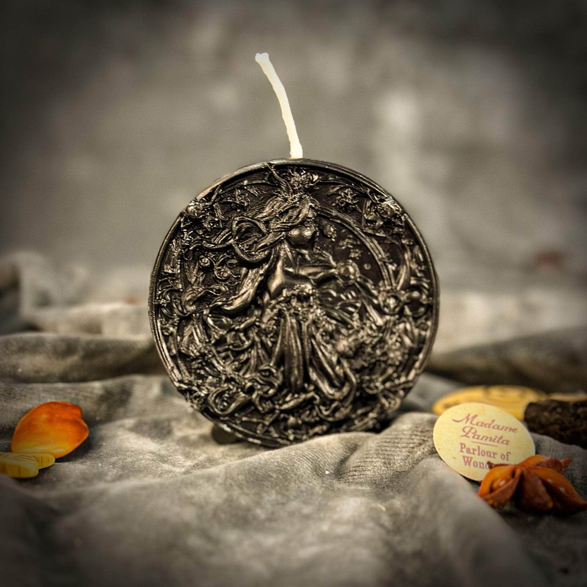 Parlour of Wonders Beeswax Candle Black (Protection) Beeswax Libra Scales Zodiac Spell Candle Beeswax Libra Scales Zodiac Spell Candle