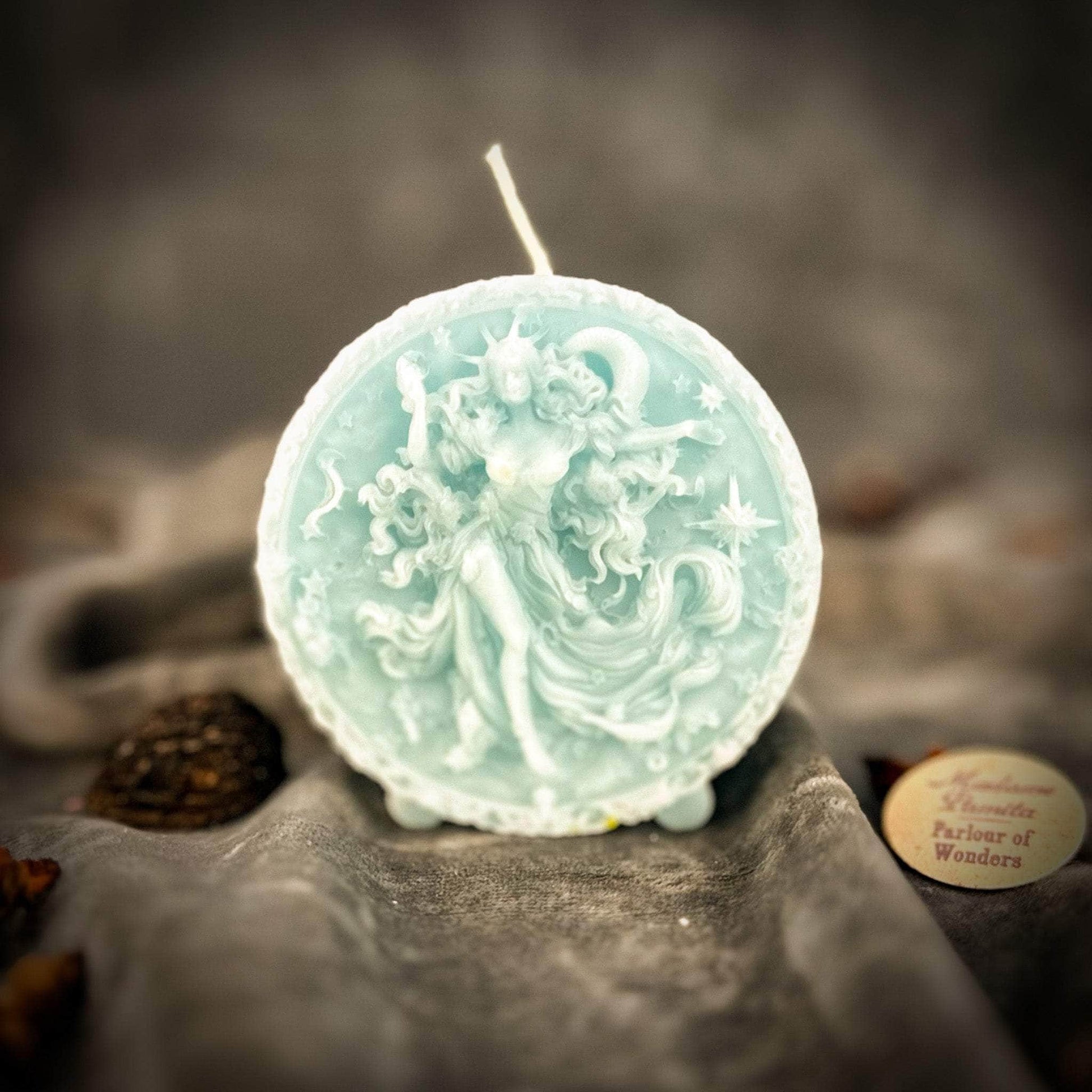 Parlour of Wonders Beeswax Candle Blue (Communication) Beeswax Aquarius Water Bearer Zodiac Spell Candle Beeswax Aquarius Water Bearer Zodiac Spell Candle
