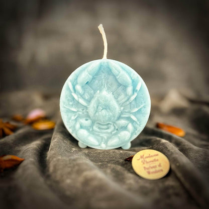 Parlour of Wonders Beeswax Candle Blue (Reconciliation) Beeswax Cancer Crab Zodiac Spell Candle Beeswax Cancer Crab Zodiac Spell Candle