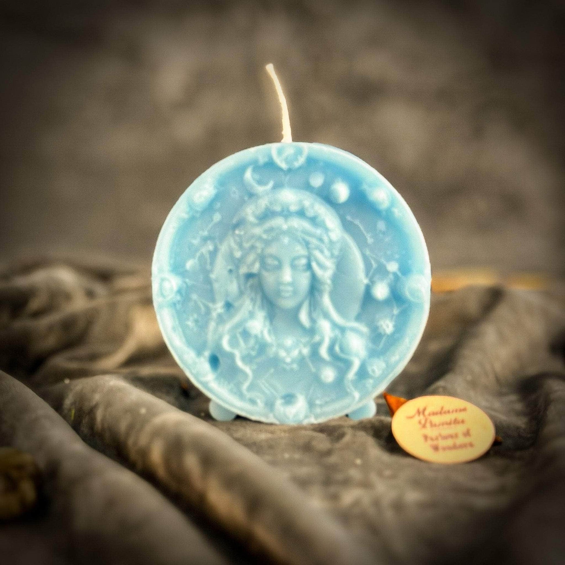 Parlour of Wonders Beeswax Candle Blue (Reconciliation) Beeswax Virgo Maiden Zodiac Spell Candle Beeswax Virgo Maiden Zodiac Spell Candle