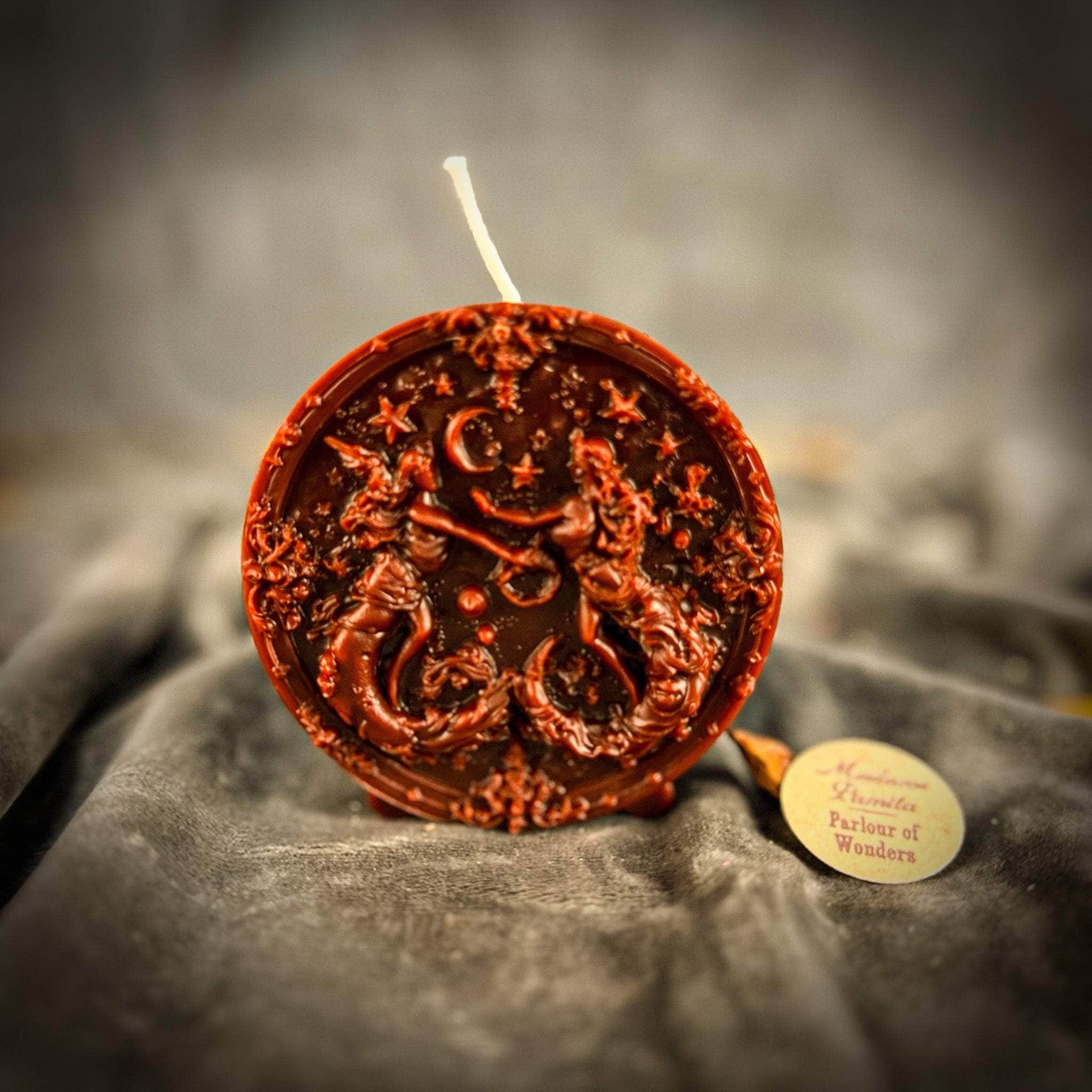 Parlour of Wonders Beeswax Candle Brown (Grounding) Beeswax Gemini Twins Zodiac Spell Candle Beeswax Gemini Twins Zodiac Spell Candle