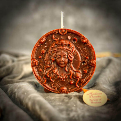 Parlour of Wonders Beeswax Candle Brown (Grounding) Beeswax Virgo Maiden Zodiac Spell Candle Beeswax Virgo Maiden Zodiac Spell Candle