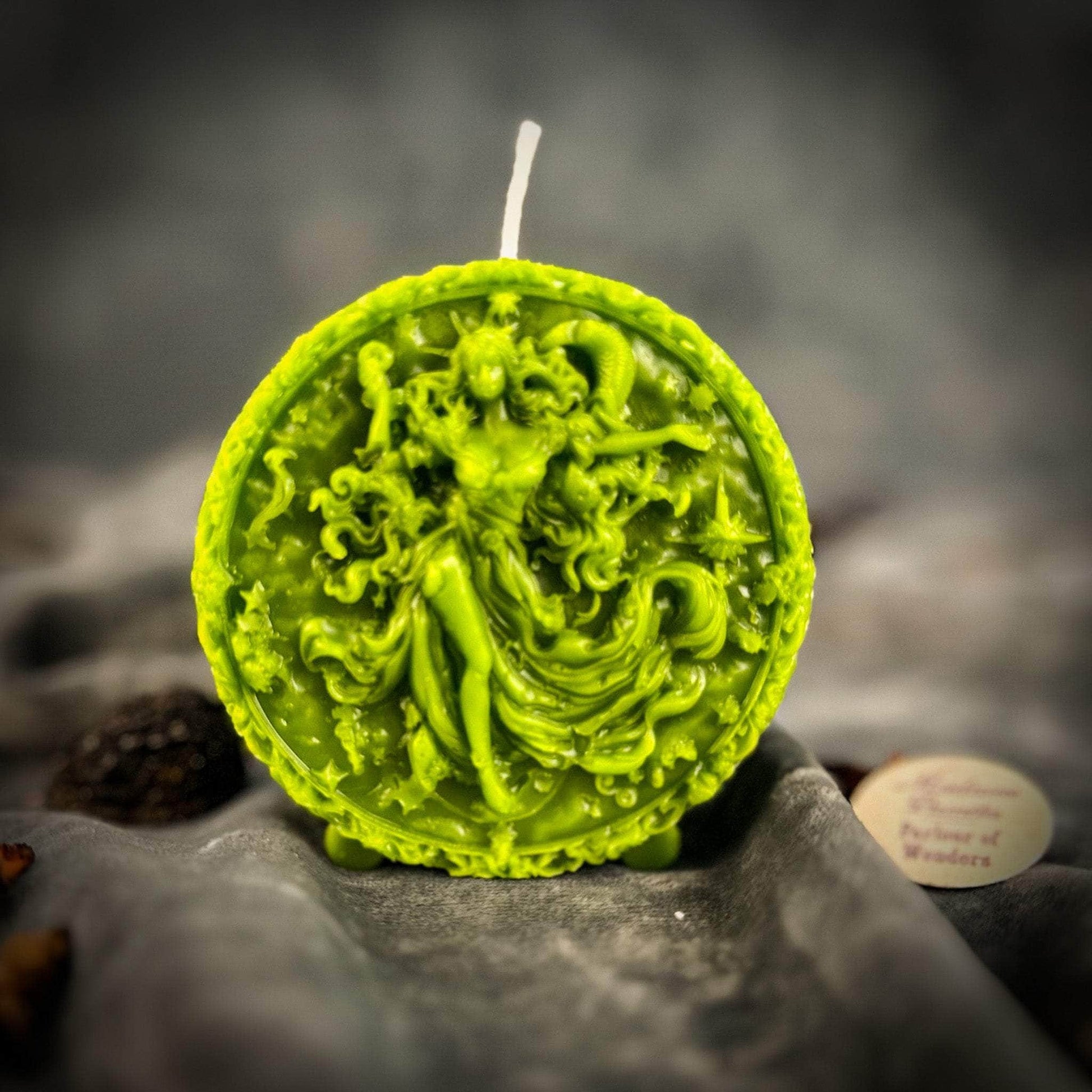 Parlour of Wonders Beeswax Candle Green (Prosperity) Beeswax Aquarius Water Bearer Zodiac Spell Candle Beeswax Aquarius Water Bearer Zodiac Spell Candle
