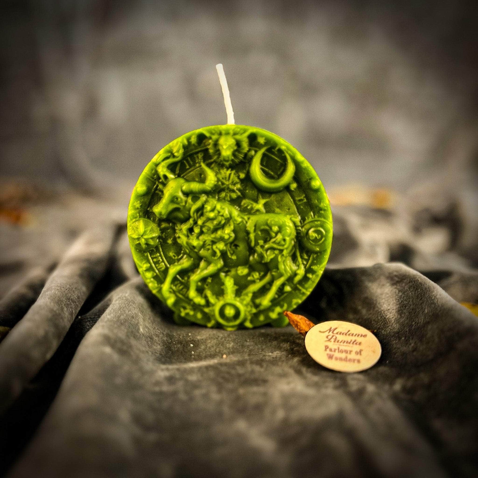 Parlour of Wonders Beeswax Candle Green (Prosperity) Beeswax Taurus Bull Zodiac Spell Candle Beeswax Taurus Bull Zodiac Spell Candle